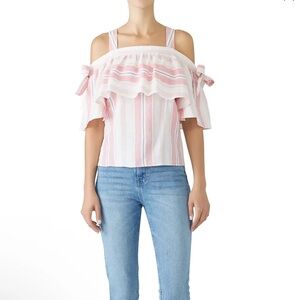 Parker Scotlyn 100% Linen Striped Top